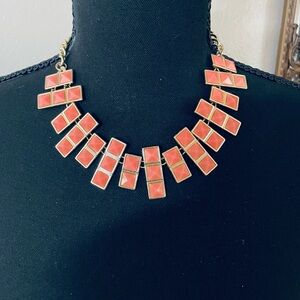 Elegant Coral Geometric Necklace